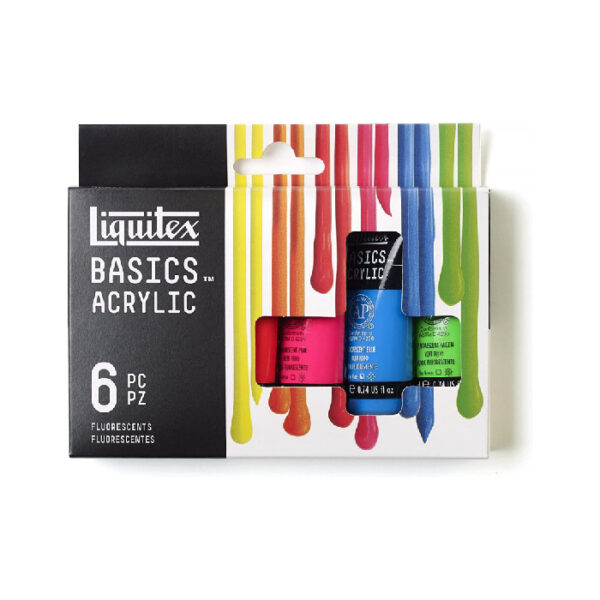 Set de 6 Acrylique Basics 22 ml Couleurs Fluorescentes - Liquitex chez librairie copie sousse