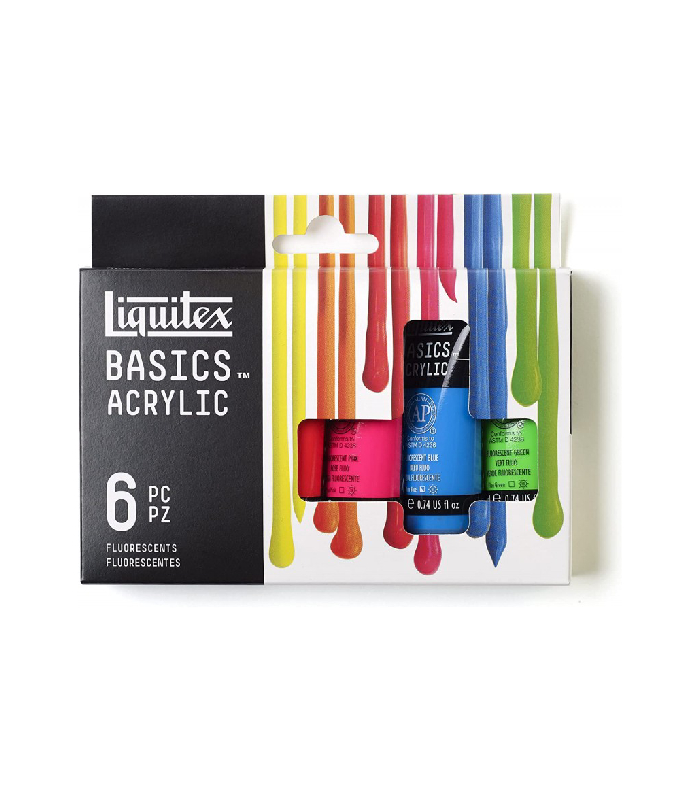 Set de 6 Acrylique Basics 22 ml Couleurs Fluorescentes - Liquitex chez librairie copie sousse