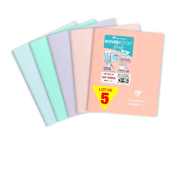 Cahiers à Spirale Koverbook Blush A5 chez librairie copie sousse