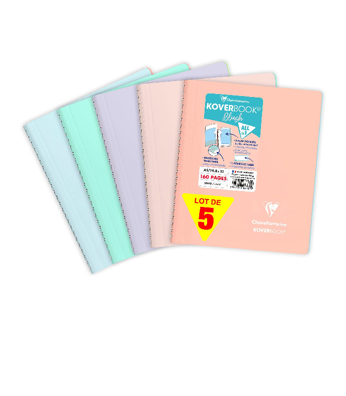 Cahiers à Spirale Koverbook Blush A5 chez librairie copie sousse