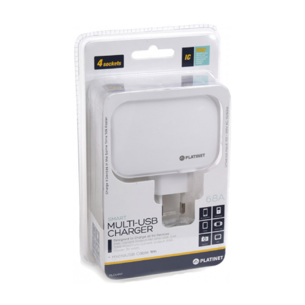 Platinet Chargeur USB, blanc chez librairie copie sousse