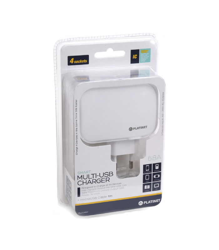 Platinet Chargeur USB, blanc chez librairie copie sousse