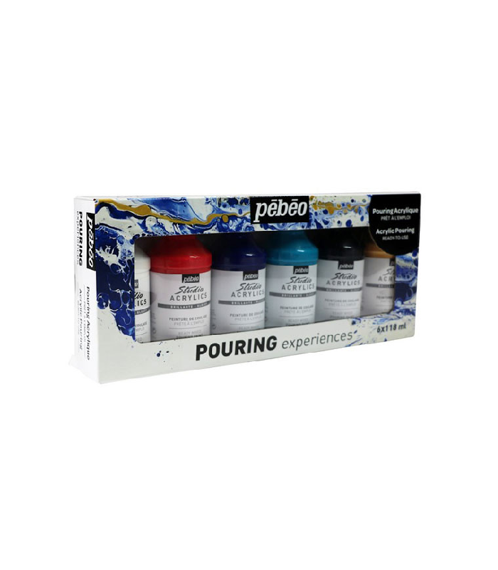 Peintures acryliques Pouring Expérience 6 x 118 ml chez librairie copie sousse