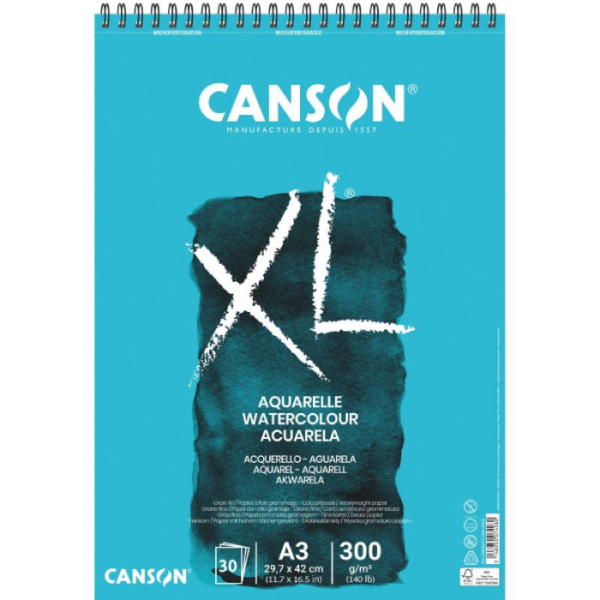 CANSON XL Aquarelle - Album spiralé 30 feuilles A3 300g/m² - Blanc chez librairie copie sousse