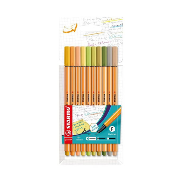 Stabilo Feutre Point 88 set Nature 10 pcs chez librairie copie sousse