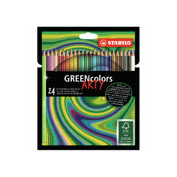 stabilo green colors arty crayons de couleur x24 chez librairie copie sousse