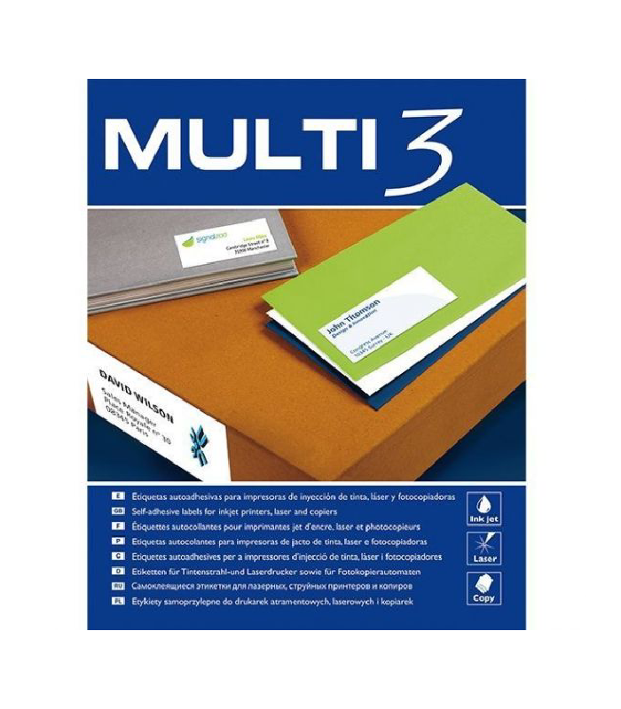 Etiquettes adhésives multi3/65, 38x21.2mm, 100 feuilles chez librairie copie sousse