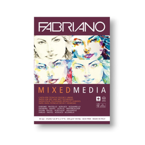 Bloc Fabriano Mixed Media A3 , 250g , 40 feuilles librairie copie